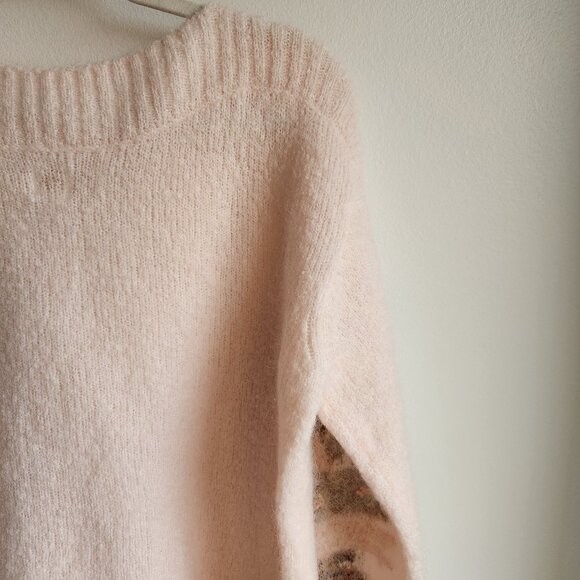 🇫🇷 Des Petits Hauts Light Pink Mohair/Merino Knit Sweater - Sz S - Picture 8 of 13